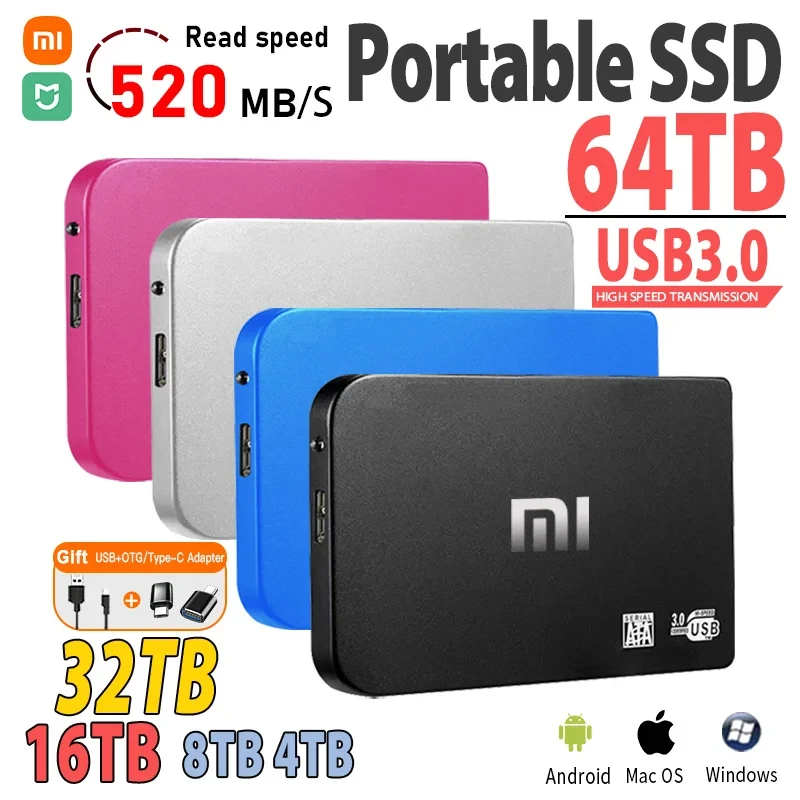 

Новый оригинальный портативный SSD-накопитель Xiaomi MIJIA, внешний жесткий диск емкостью 1 ТБ, USB-накопитель для ПК, ноутбука, настольного компьютера