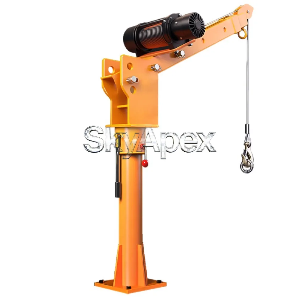 Folding Engine Ickup Truck Lift Crane 6000lbs Lifting Capacity 1Ton Electric Steel Cable New Mobile Portable Jib Crane