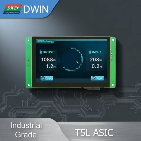 DWIN 5.0 Inch 800*480 HMI TFT LCD IPS Module Capacitive Touch Screen TTL/RS232 UART2/UART4 DMG80480T050_09W(Industrial Grade)