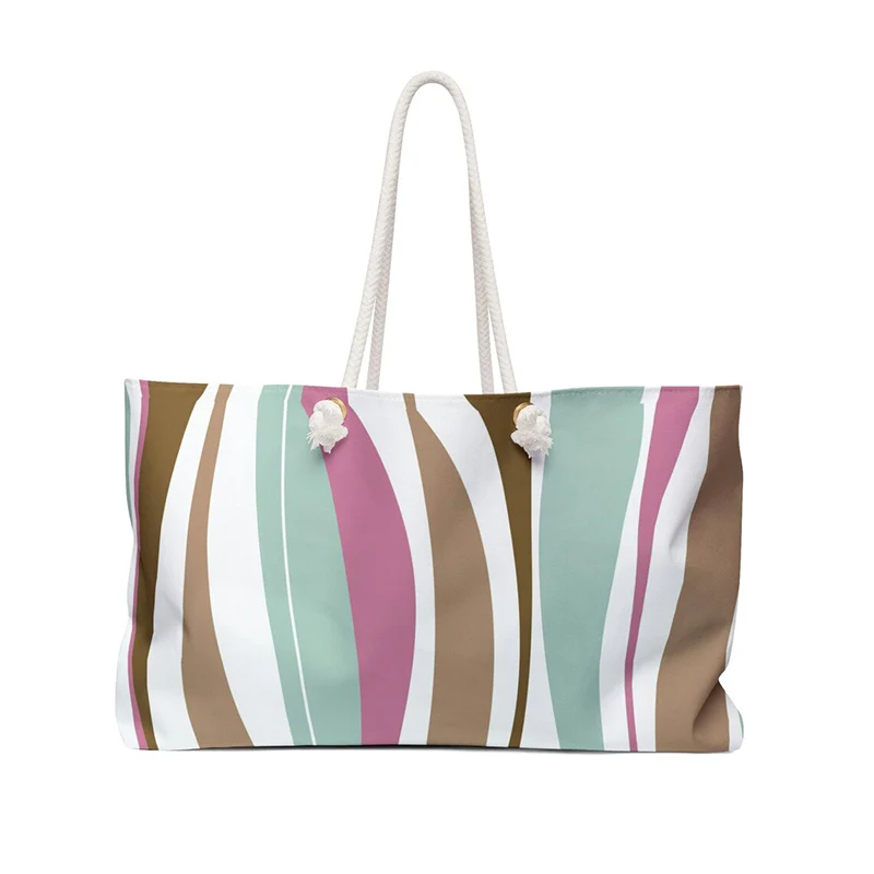 

Холст с принтом, женская полосатая сумка-тоут из веревки, модная женская сумка через плечо, сумка выходного дня, пляжная сумка
