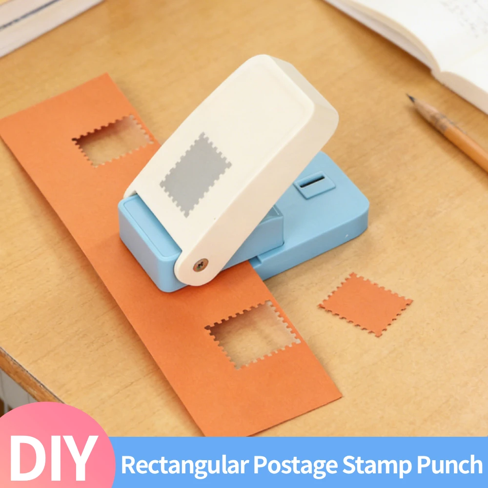 

Rectangle Postage Stamp Punch Lever Action Craft Punch for Paper Crafting Scrapbooking Various Materials Punching Tool Embosser