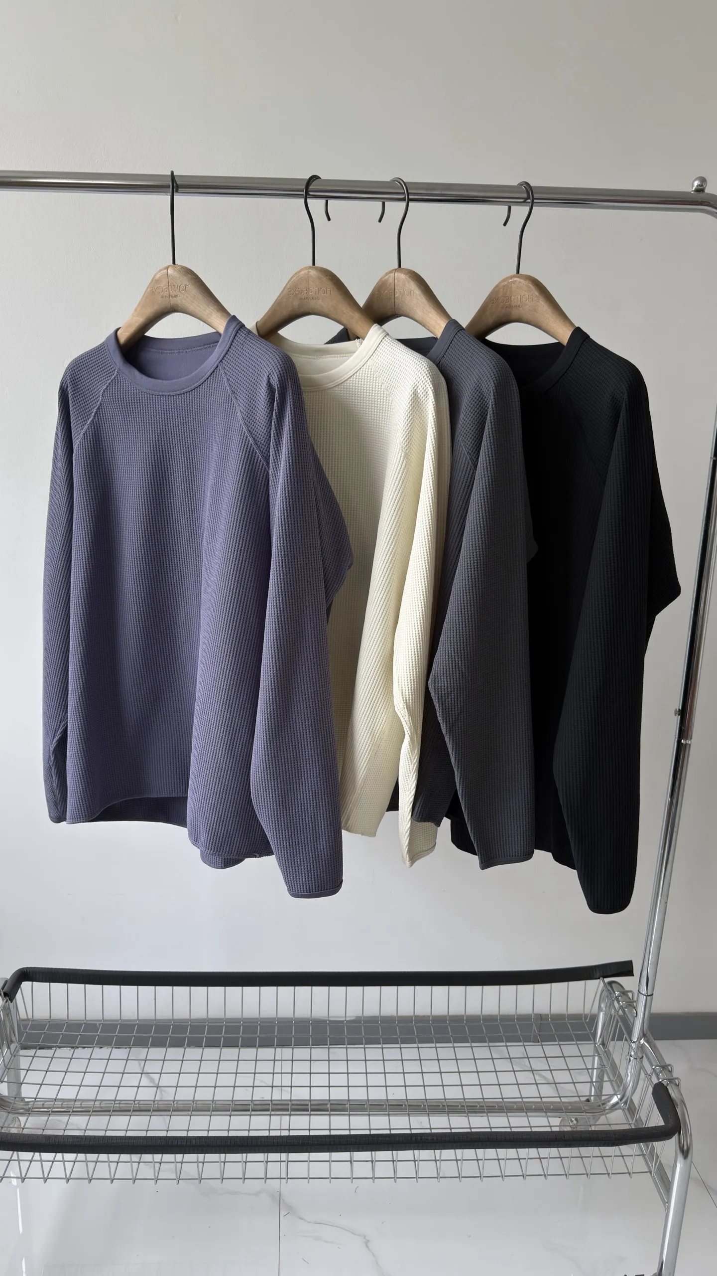 2026 Couple Golf Long Sleeve T-shirts Crew Neck Waffle Fabric  Grid Breathable Outdoor Golf Shirts