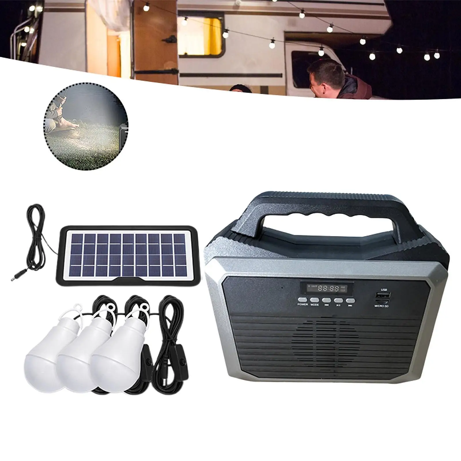 LED Camping Lantern Lightweight Solar Powered for Emergencies Storms Hiking