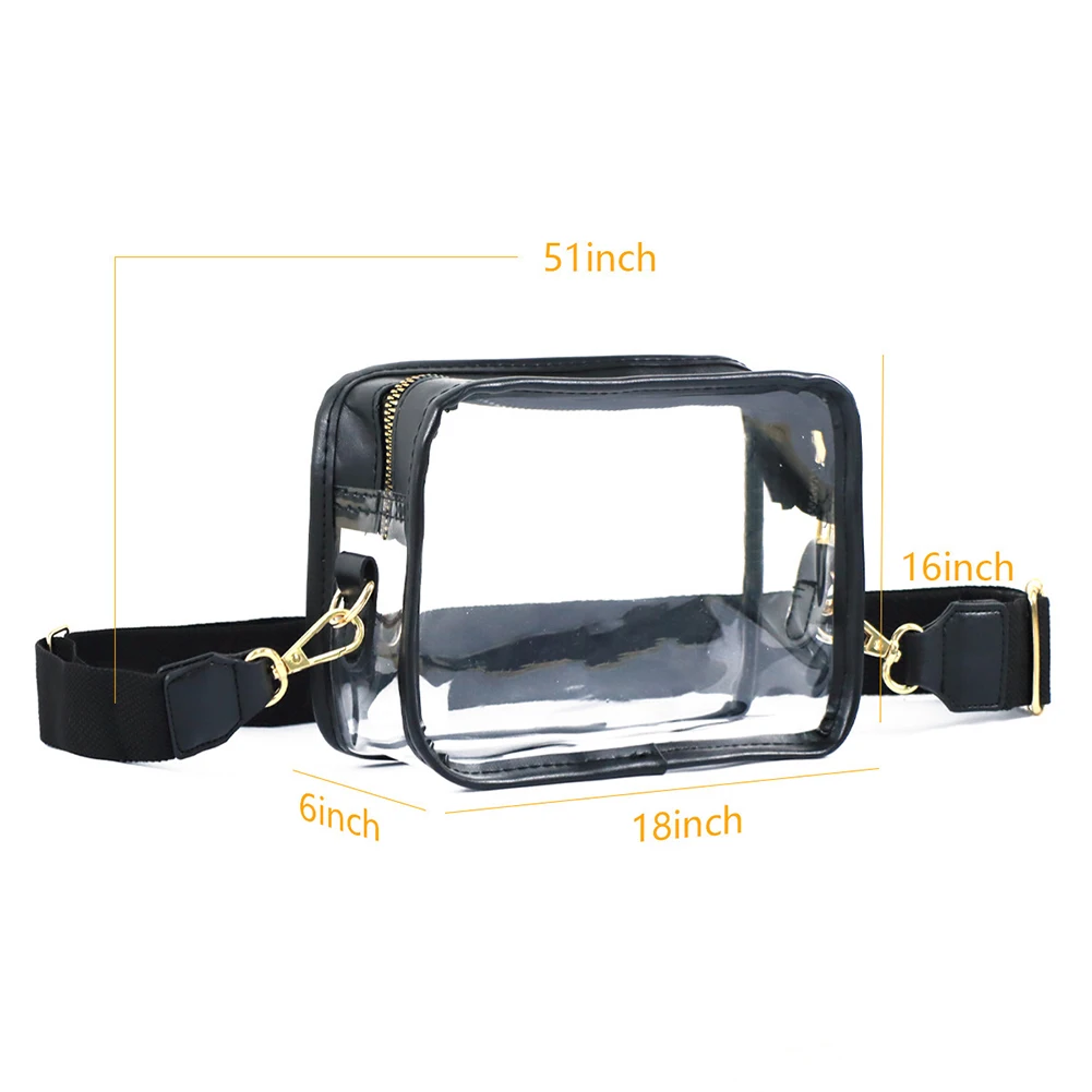 PVC Clear Crossbody Bags for Women Transparent Messenger Bag Shoulder Handbag Small Square Phone Bag Waterproof Wallet Purse