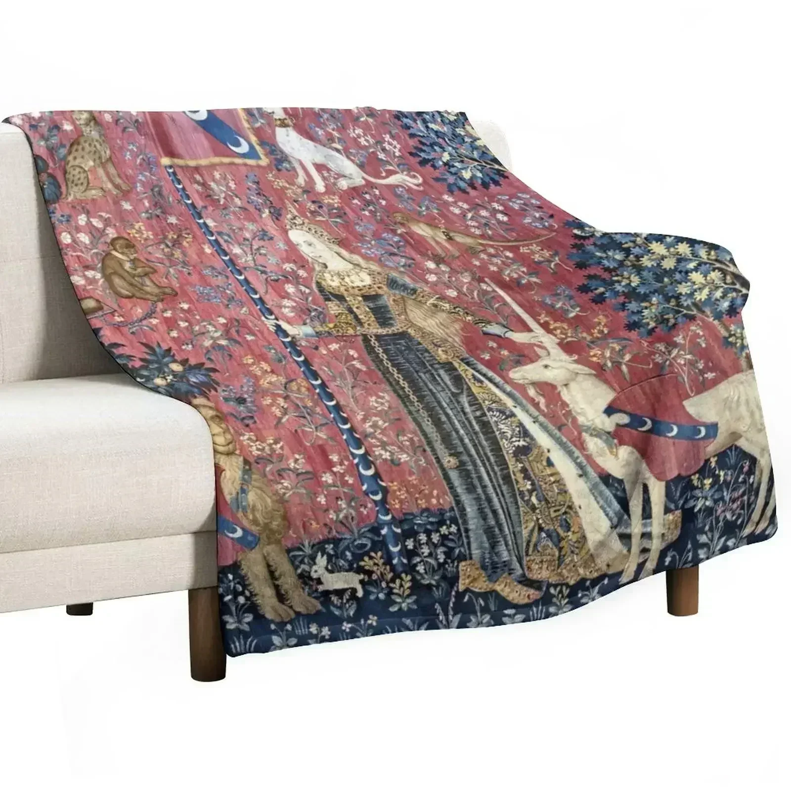 New The Lady and the Unicorn Touch Throw Blanket for winter Hair For Baby Designers Weighted Blankets