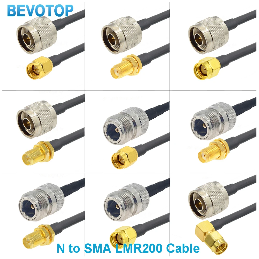 LMR200 SMA Male to N Male Low Loss Coaxial Cable RF Extension Jumper for 4G LTE Wireless Router Gateway Cellular ADS-B Radio