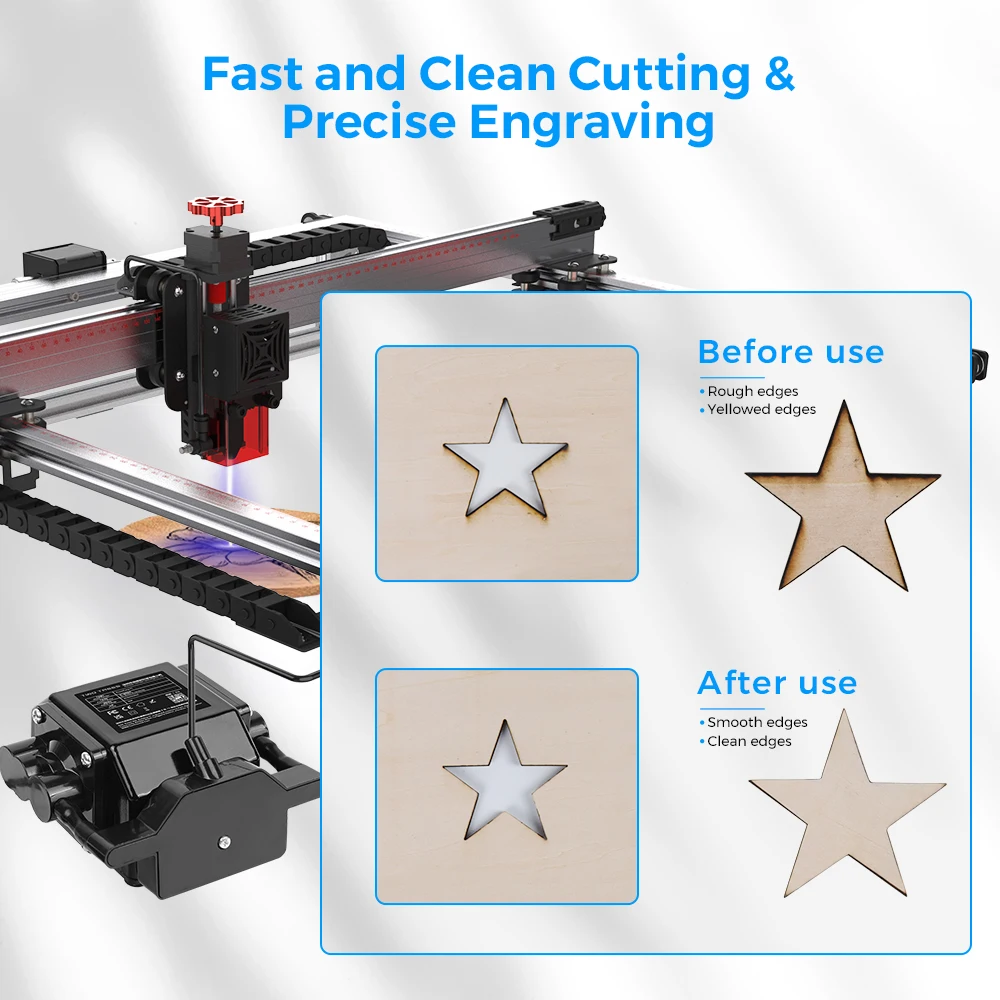 TwoTrees Laser Engraver Air Compressor Air Assist Pump With 30L/Min Air Output for CNC Laser Engraver Adjustable Speed Low Noise