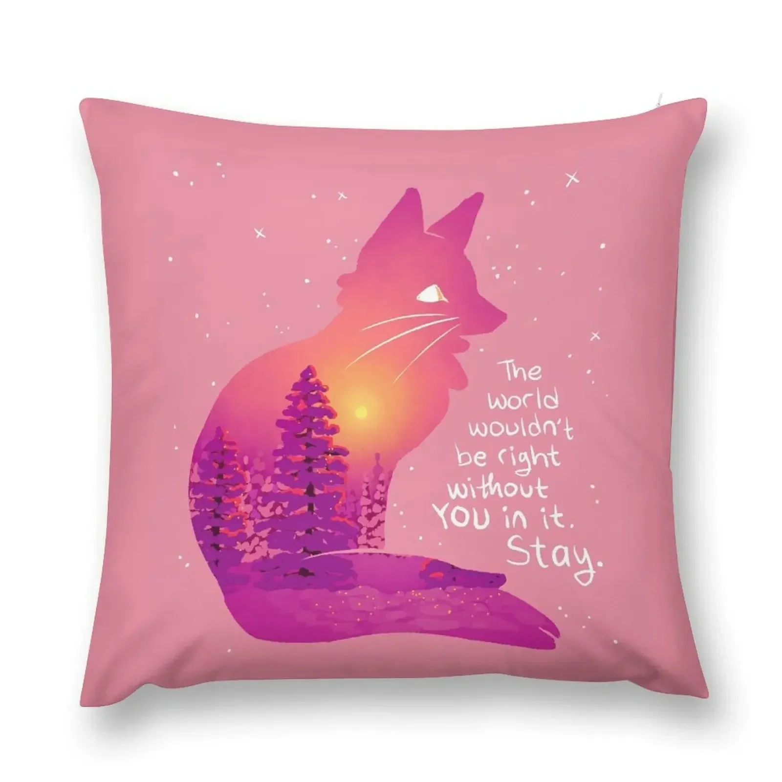 The World Wouldn't Be Right Without You Snowy Sunset Fox Throw Pillow Cushions For Sofa Luxury Sofa Cushions pillow