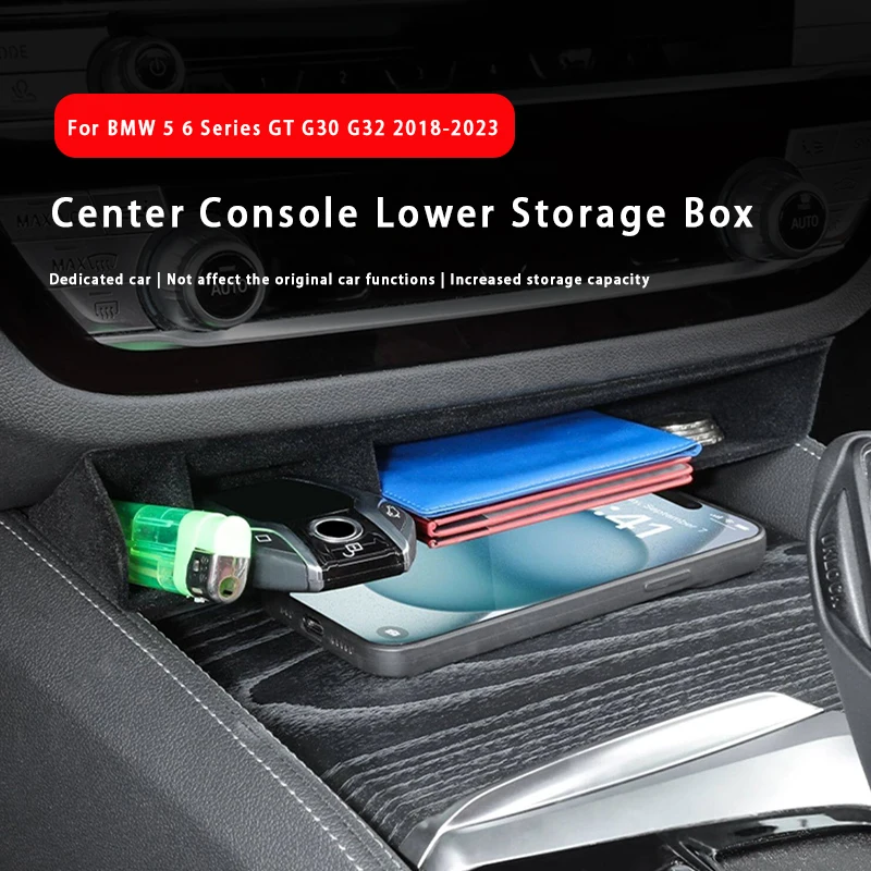 

For BMW 5 6 Series GT G30 G32 2018-2023 Center Console Drawer Storage Box ABS Car Organizer Tray Interior Accessories