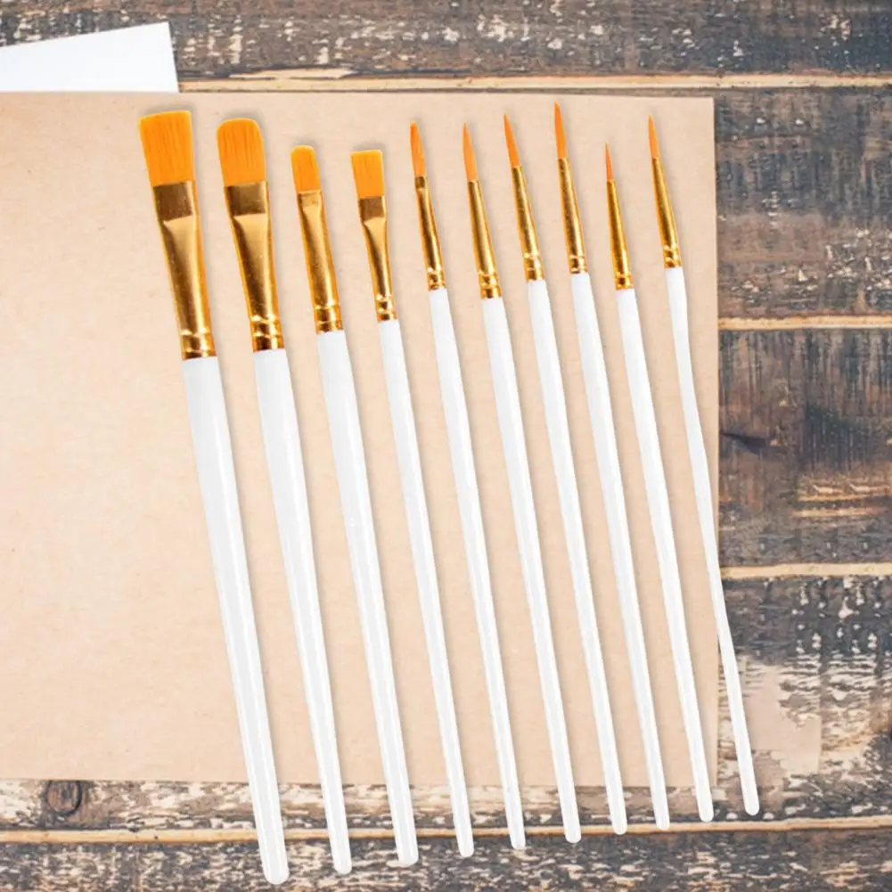 Exquisite Workmanship 10pcs/Set Useful Wide Applications Hand Painting Pens Feel Good for Fine Detailing