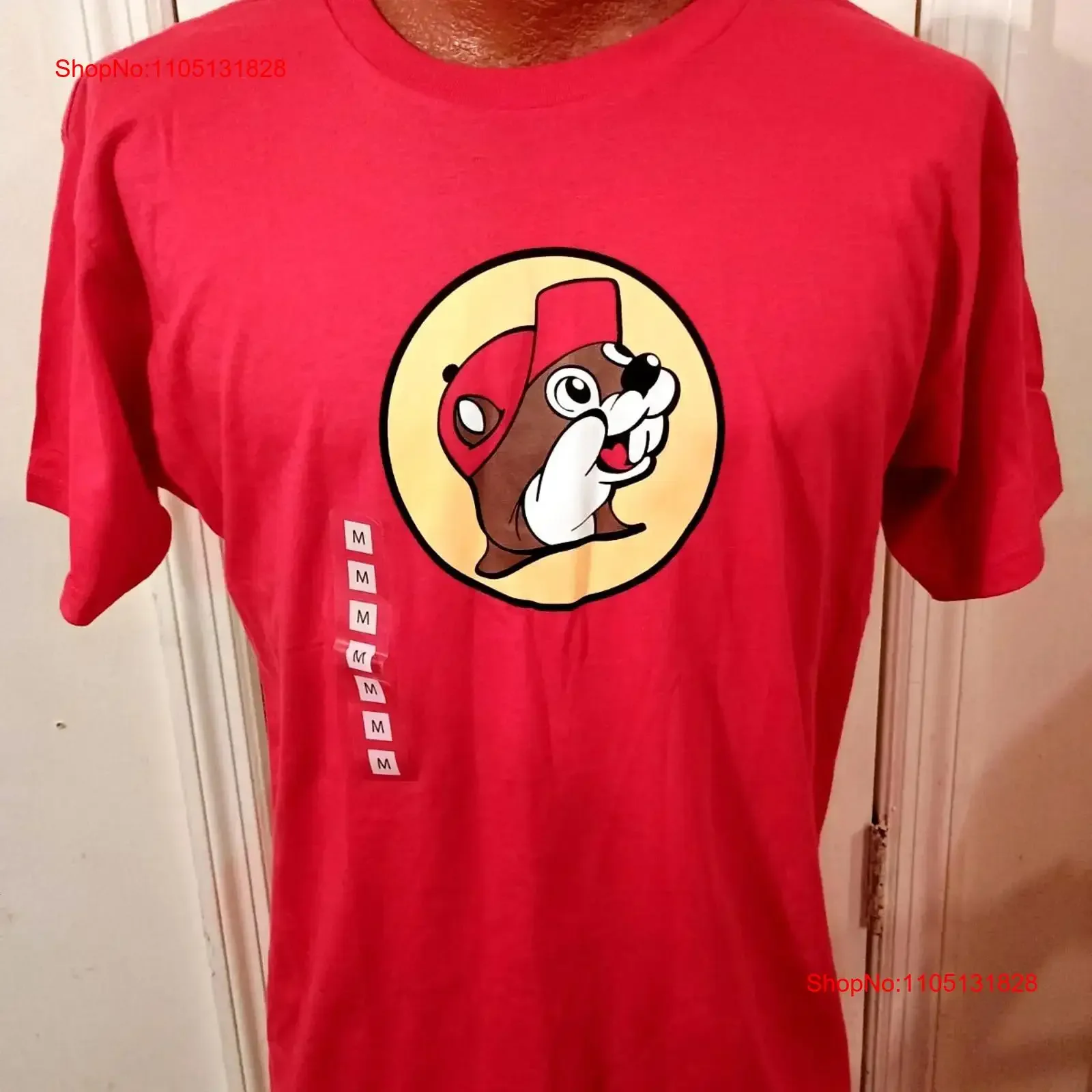 

Мужская средняя красная футболка Buc ee, винтажная стираная дизайнерская одежда NWT, слегка мужская мода, топ с рисунком для повседневной носки