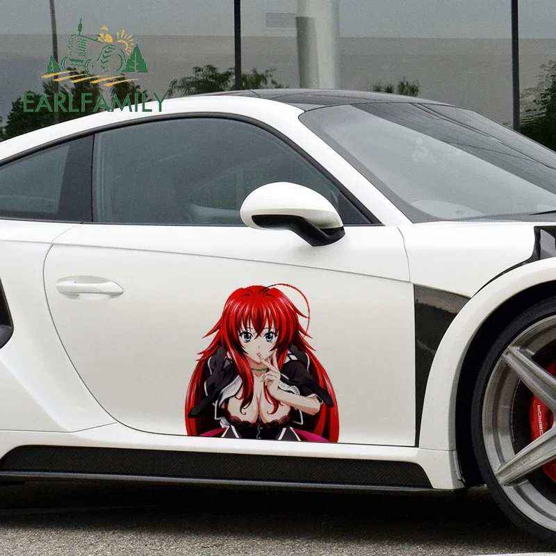 EARLFAMILY 43cm X 43cm Anime Car Stickers and Decals for Sunscreen Car Door Protector Hood Sexy Waterproof Decor Car Wrap