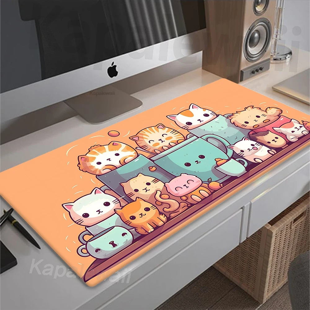 

Kawaii Cute Cat Mouse Pad Computer Laptop Keyboard Pads Mouse Mat Large Anime Mousepad Gamers Decoracion Desk Mat 90x40cm