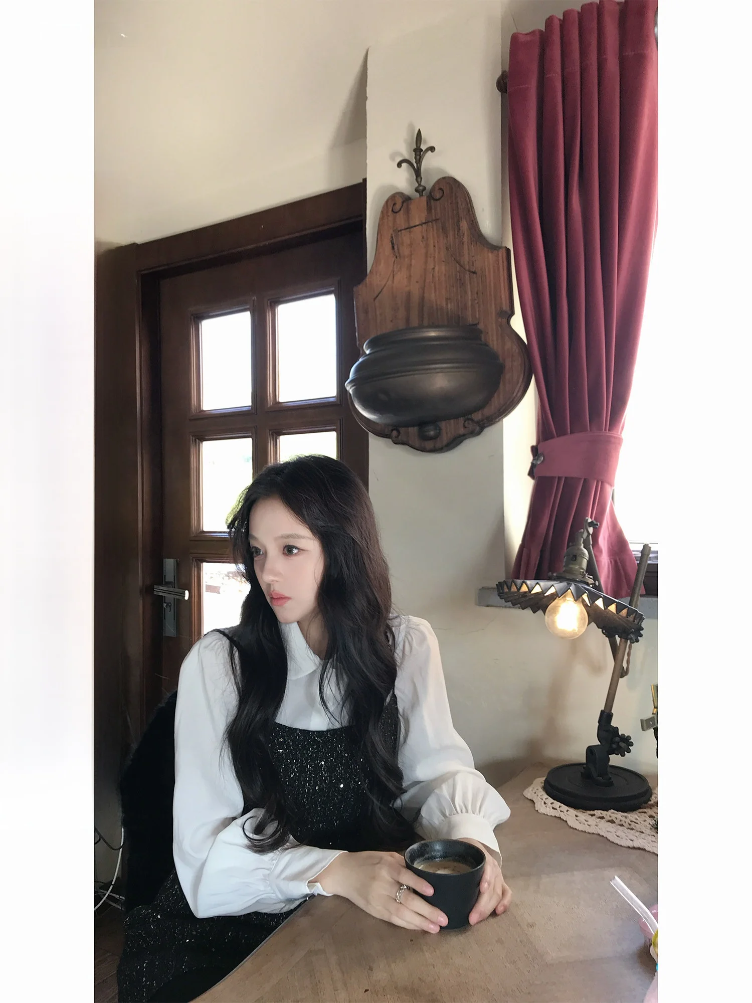 

Neurcz Long Sve кукольный воротник свободный женский irt повседневный Sle прямая трубка Thiened внутренняя одежда утягивающий цветной топ