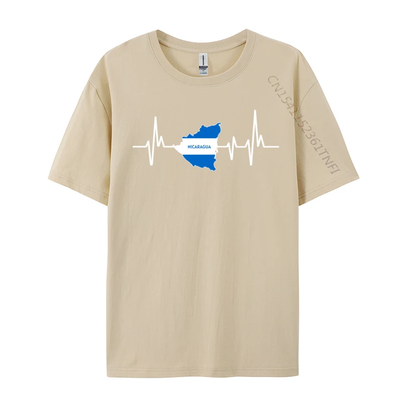 Heartbeat Design Nicaraguan Flag Nicaragua Family T Shirt Summer 2024 New Fashion Cotton Tops Shirt Printed Tshirts For Men