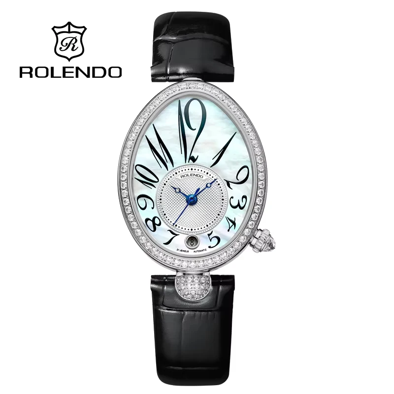 ROLENDO Vogue Women's Watch ST6112 Automatic Movement Mechanical Watch Hardlex Diamond-Set Bezel Stainless Steel 3ATM Waterproof