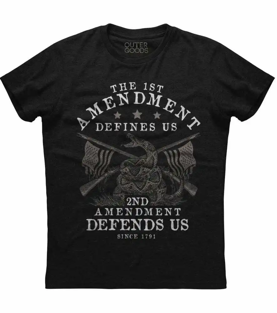 The 1st Amendment Defines Us, Men's New Patriotic Trending Black T-shirtHigh quality 100% cottonUnisex T-shirts for Men Women Su