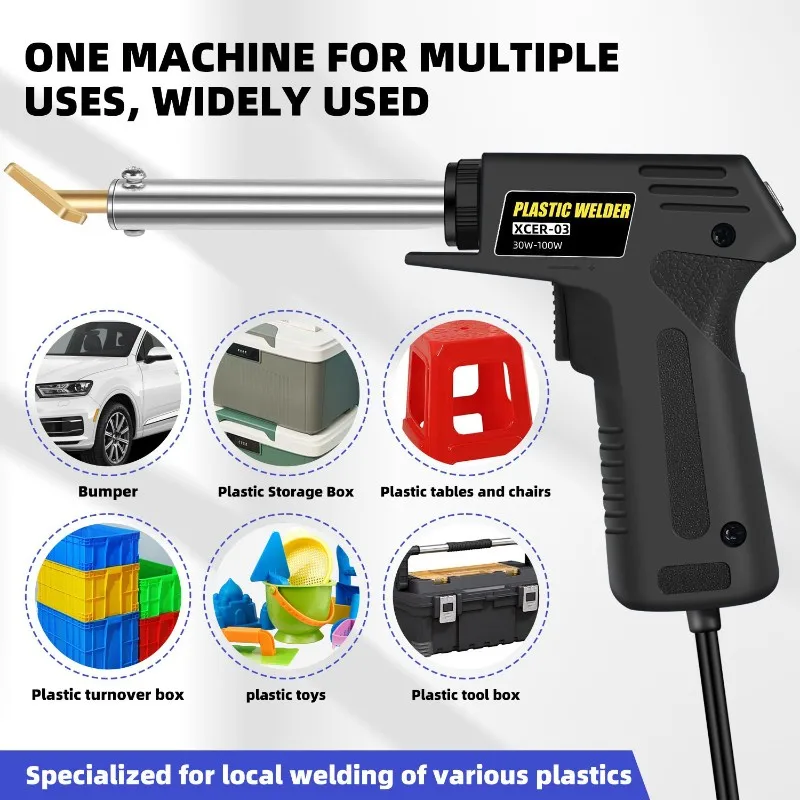 A19F-Plastic Welding Machine Electric Soldering Iron Trowel Head Car Bumper Repair Tool Plastic Repair Kit US Plug