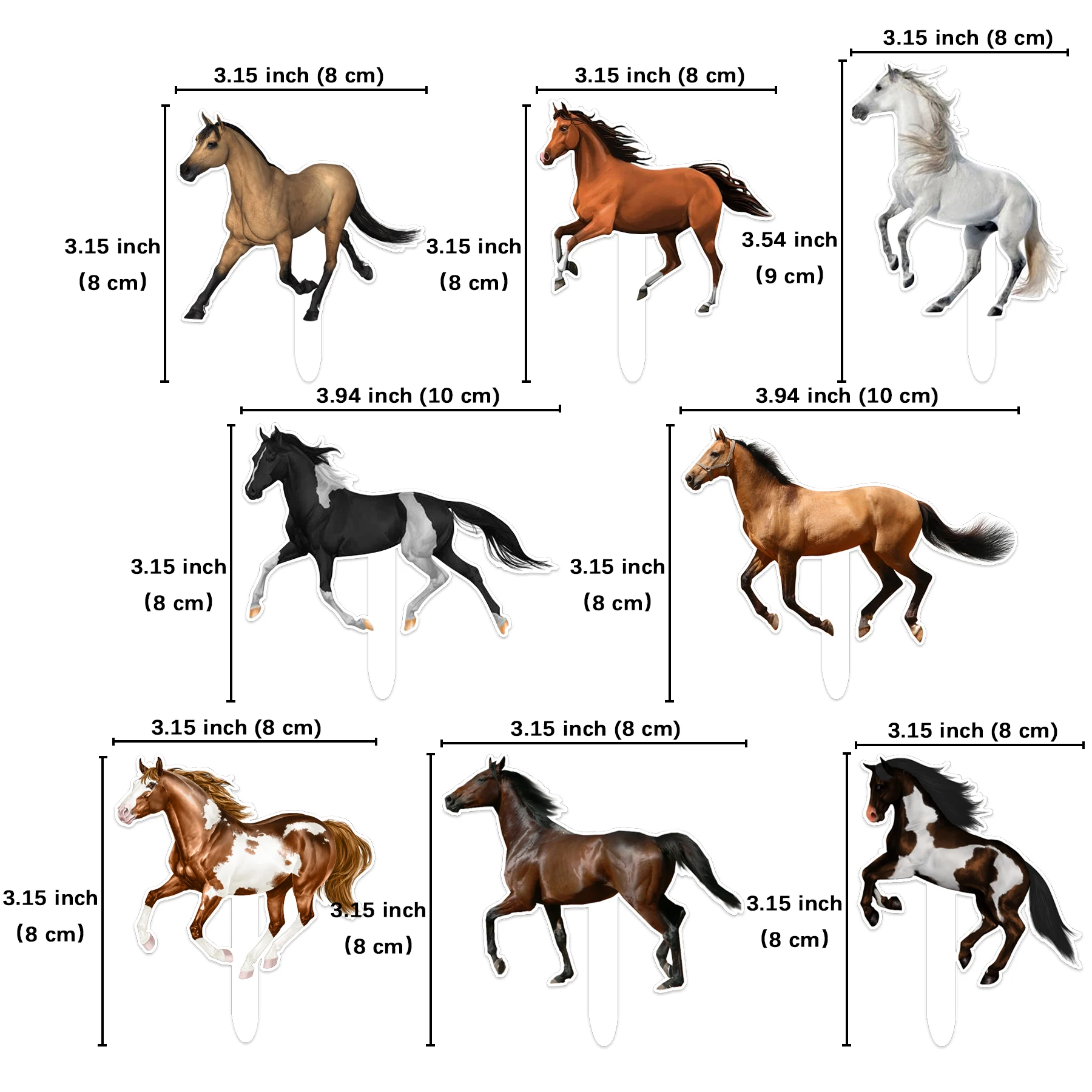 Derby Horse Cupcake Toppers 24 pezzi, kentucky Horse Racing stuzzicadenti, Pony Theme Party Favor decorazioni per torte forniture