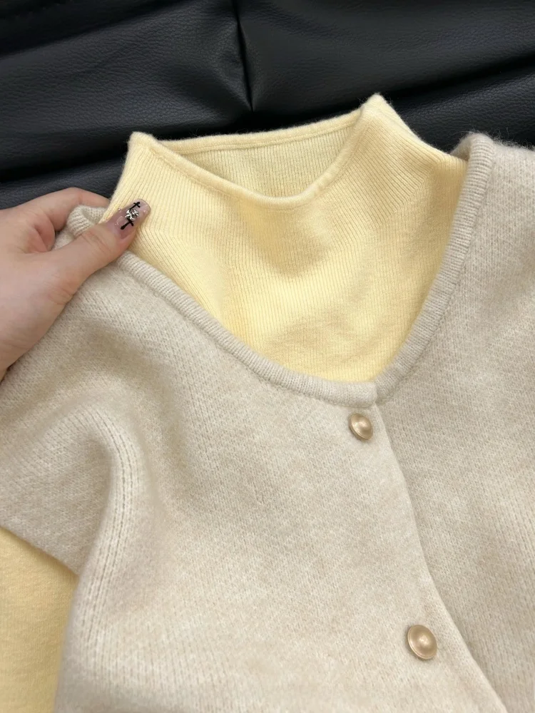 قاعدة محبوكة بقصة ضيقة باللون الأصفر الناعم irt ملابس داخلية شتوية مريحة وفضفاضة للتنقل Faion لون نقي f High Co...