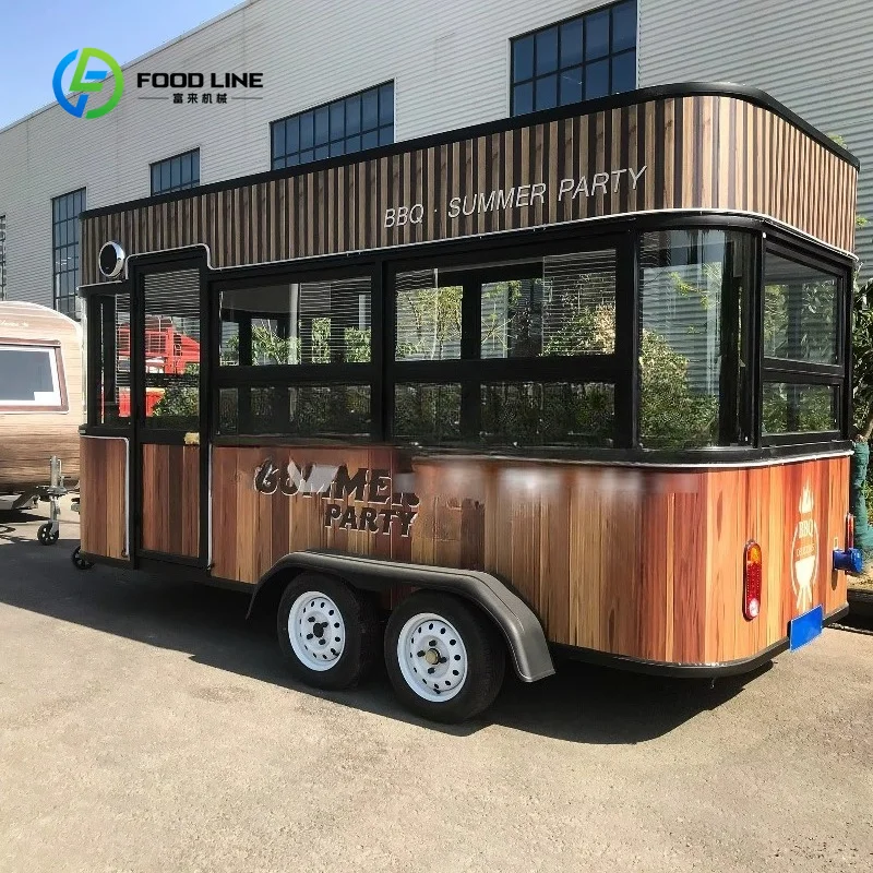Customized Detachable Mobile Food Trailer 304 Stainless Steel CE Certified for Event BBQ Temporary Catering Service