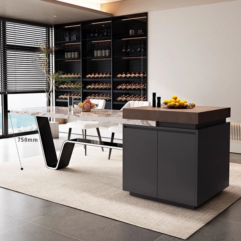 Organizer Storage Dining Table Functional Centerpiece Modern Restaurant Tables Extensible Island Mesa Comedor Home Furniture