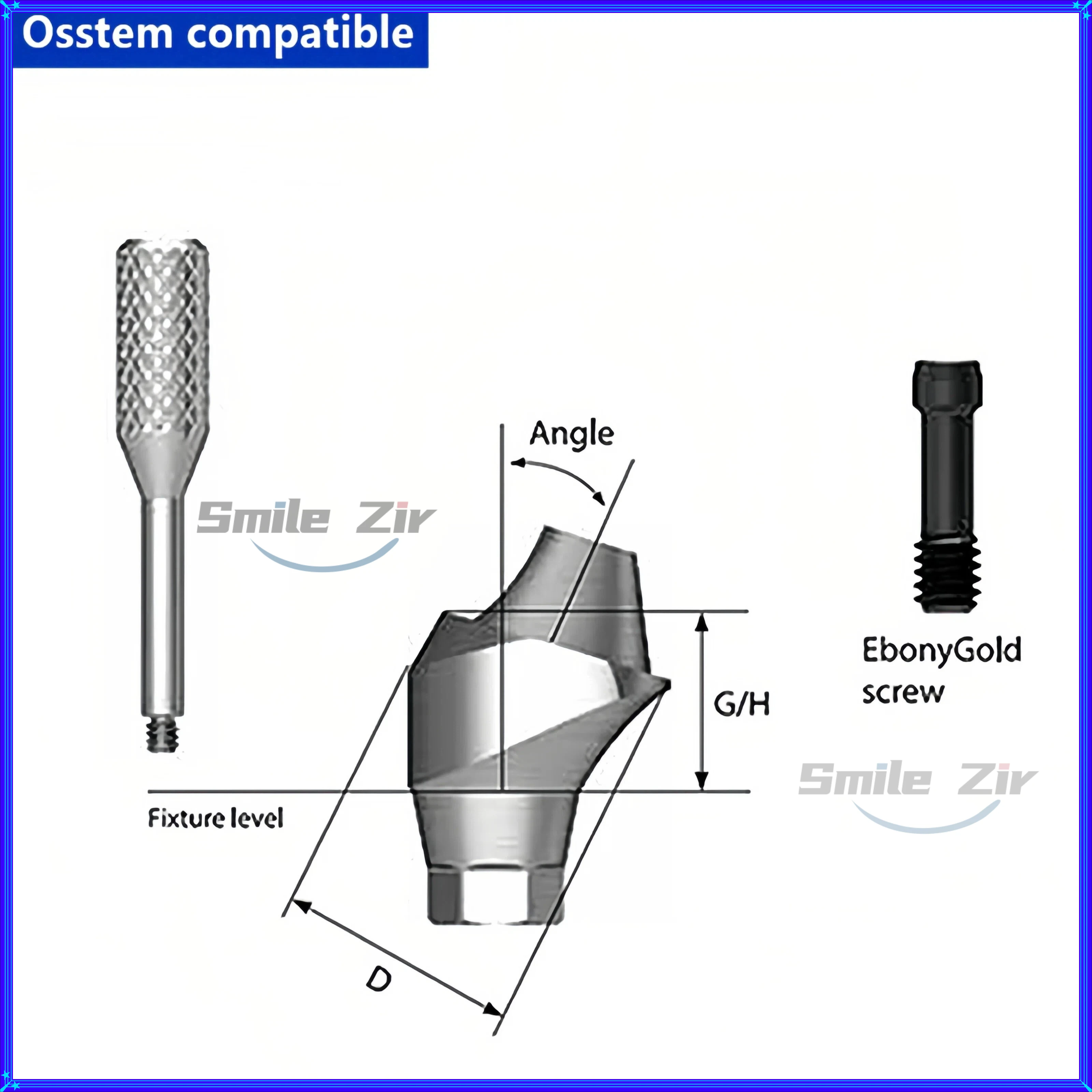 Compatible Osstem TS System 17° Multi Unit Angulated Abutment Multi-unit Angled Abutment 30° Dental Angled MUA Multi Abutment
