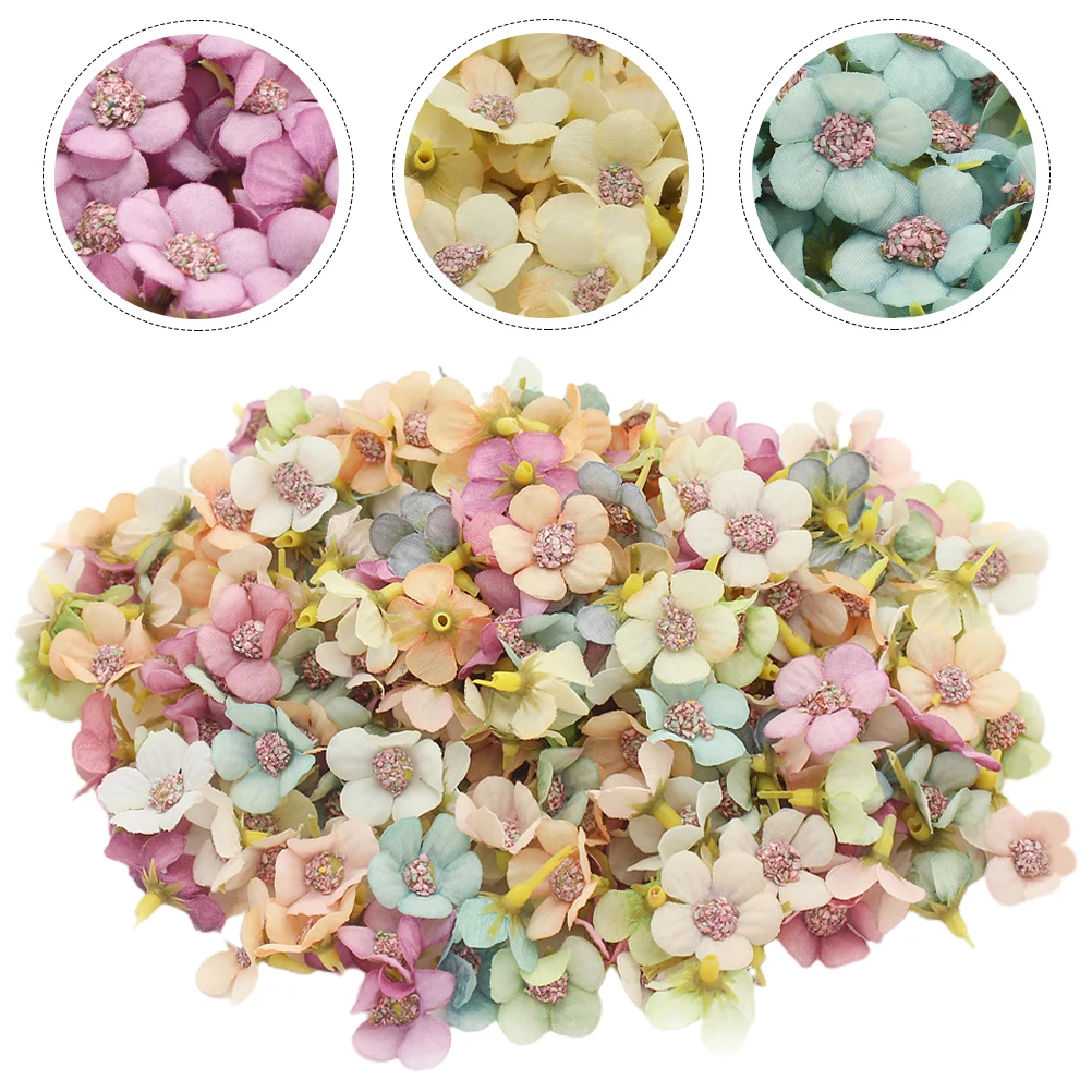 

50pcs Silk Flower Head Mini Floral Ornament for Home Store Wedding Decor Fake DIY Garland SuppliesCrafts Photo Prop Artifical