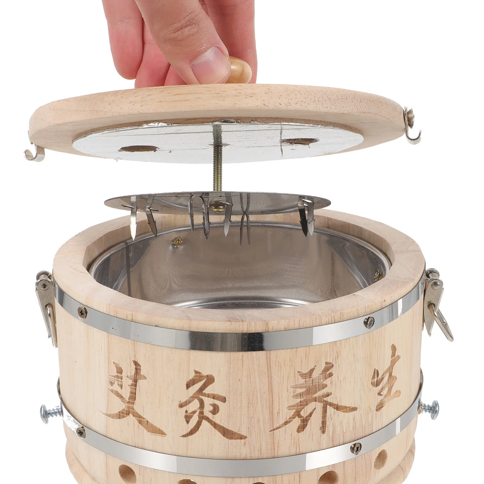 

Деревянный портативный мокса-бокс для моксотерапии с полынью, для домашнего использования, инструмент для терапии тела (живот, спина, шея)