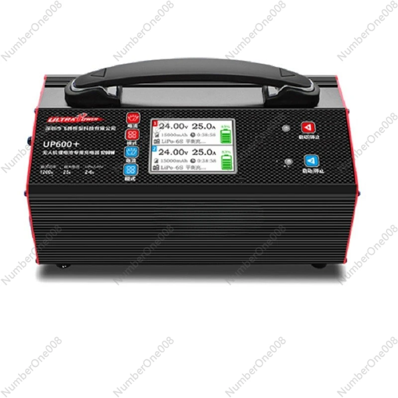 Dual-Channel Lithium Battery Up600 Plant Protecting Drone 2-6S 25A 1200W Balance Charger with Screen