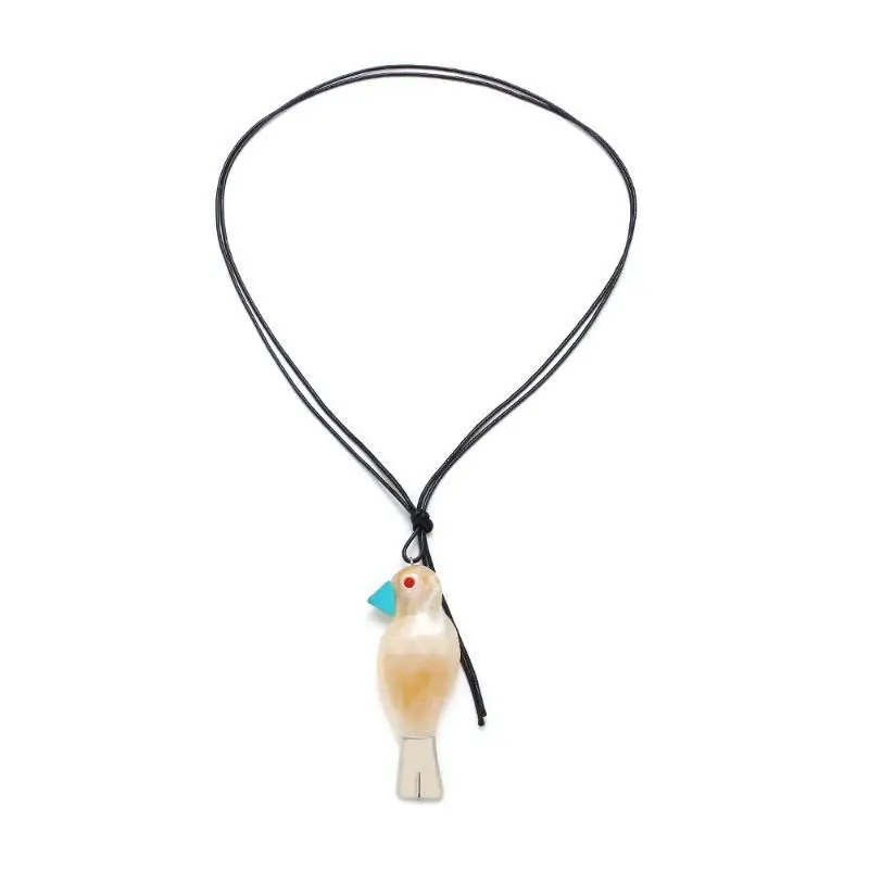 Cute Parrot Cord Necklace Long Skin-friendly Soft Cord Jewelry for Little Girls Birthday Party Gift Dress Accessory