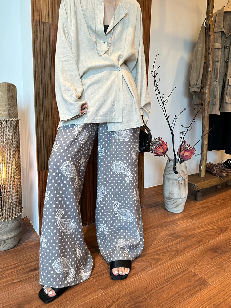 

Женские повседневные брюки Buue свободного кроя с художественным дизайном, драпировкой и эффектом драпировки, из смесового хлопка и льна, прямые, комфортные, лето 2025