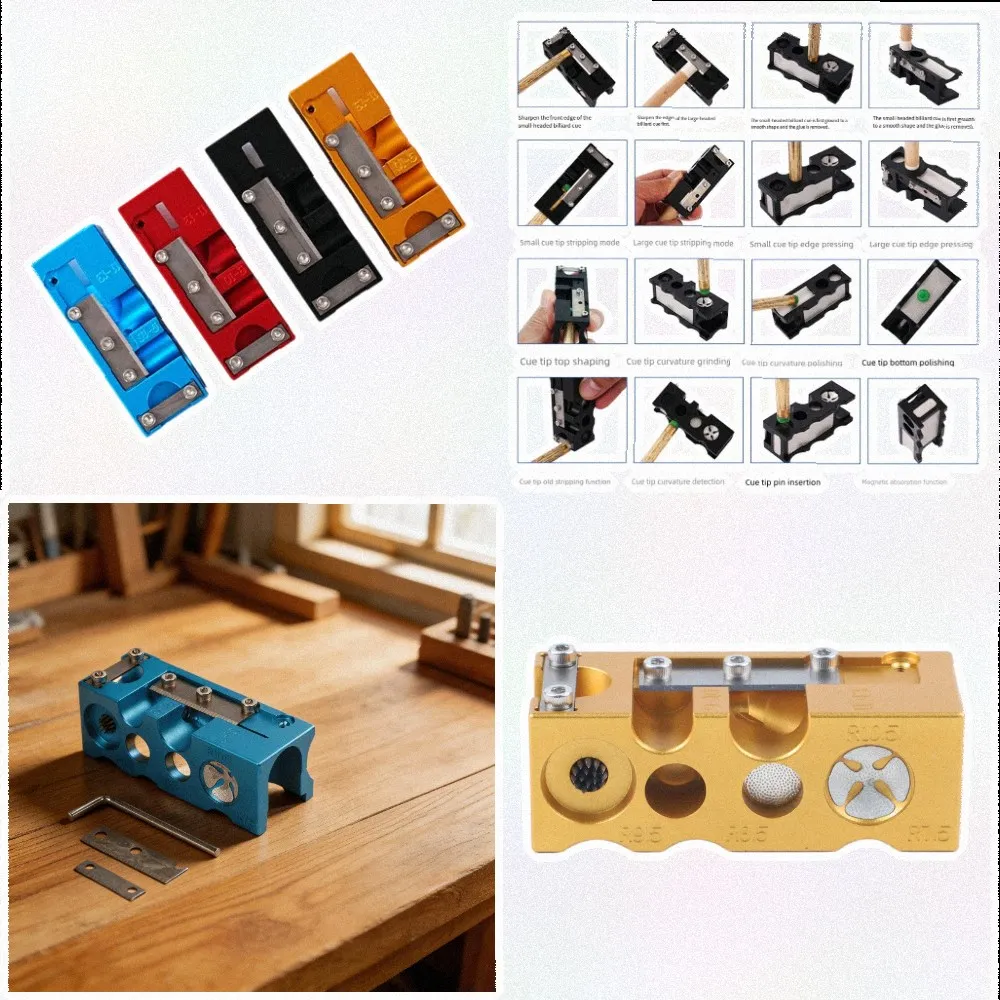 16in1 Professional Cue Tip Shaper and Polish Tool for Billiards Players with Compact Design for Portability and Convenience