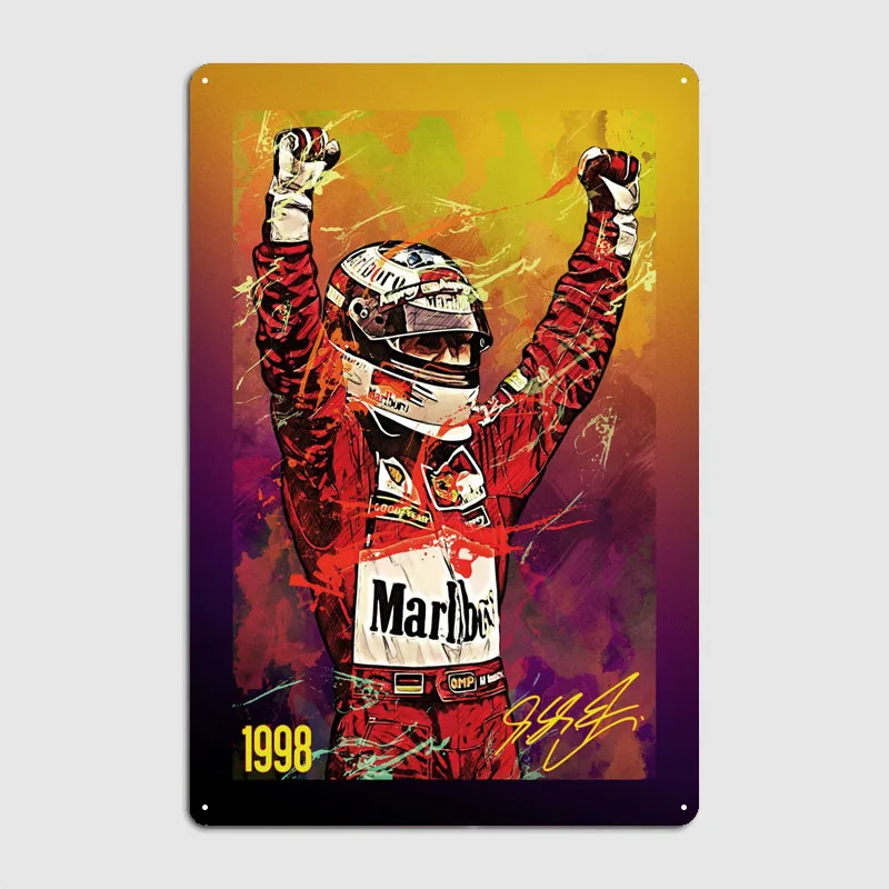 Michael Schumacher Coffee Bar Custom Metal Poster Metal Wall Art Mural House Decor Vintage Tinplate Man Cave Art of Murals Retro