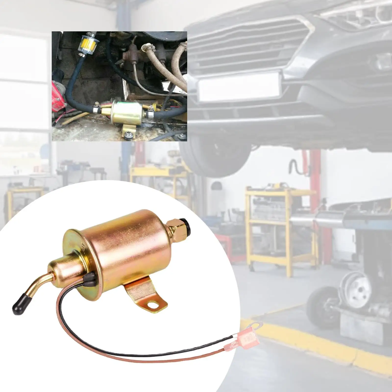 12V Electric Fuel Pump Gas Diesel Inline Metal Solid Petrol 15-25 GPH for Motorcycle Trucks Boats Lawn Mower Generators