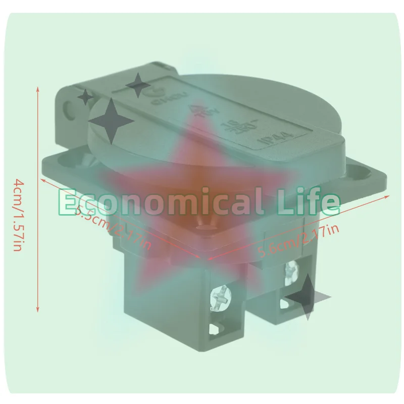 Black Electrical Socket With Dustproof Cover Germany Waterproof Industrial Socket AC Power Socket German Industrial Plug