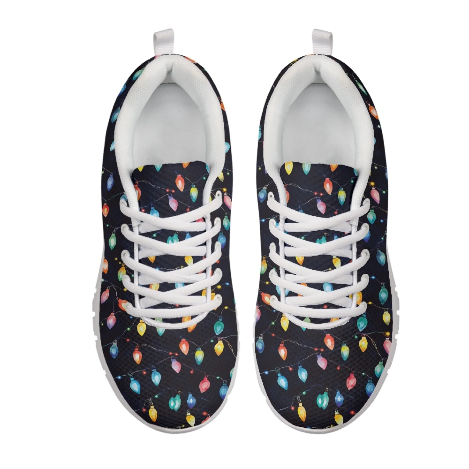 Coloranimal Shock Absorbing Casual Running Sneakers for Womens Athletic Walking Sneakers for Outdoor Santa Claus Christmas Print
