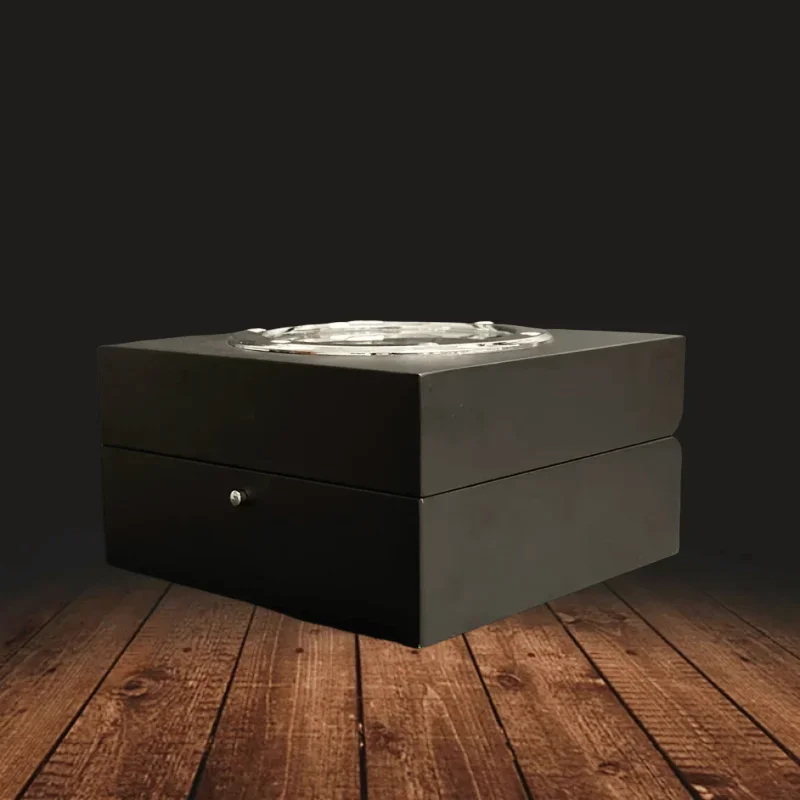 Caja de reloj de cuero PU con tragaluz acrílico para hombre, color negro, de lujo, de alta calidad, con bolsa de papel, compatible con caja de exhibición de almacenamiento de reloj HB MASTERPIECE