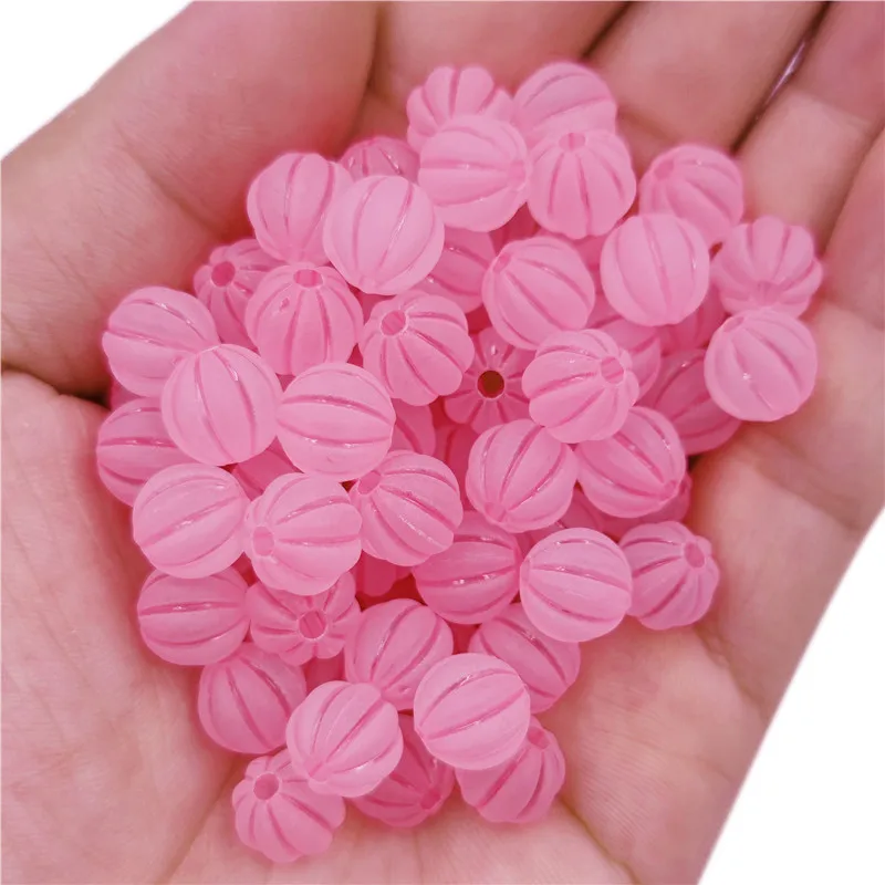 20Pcs 9mm Candy Color Matte Pumpkin Round Loose Beads For Jewelry Making DIY Necklace Bracelet Keychain Handmade Material