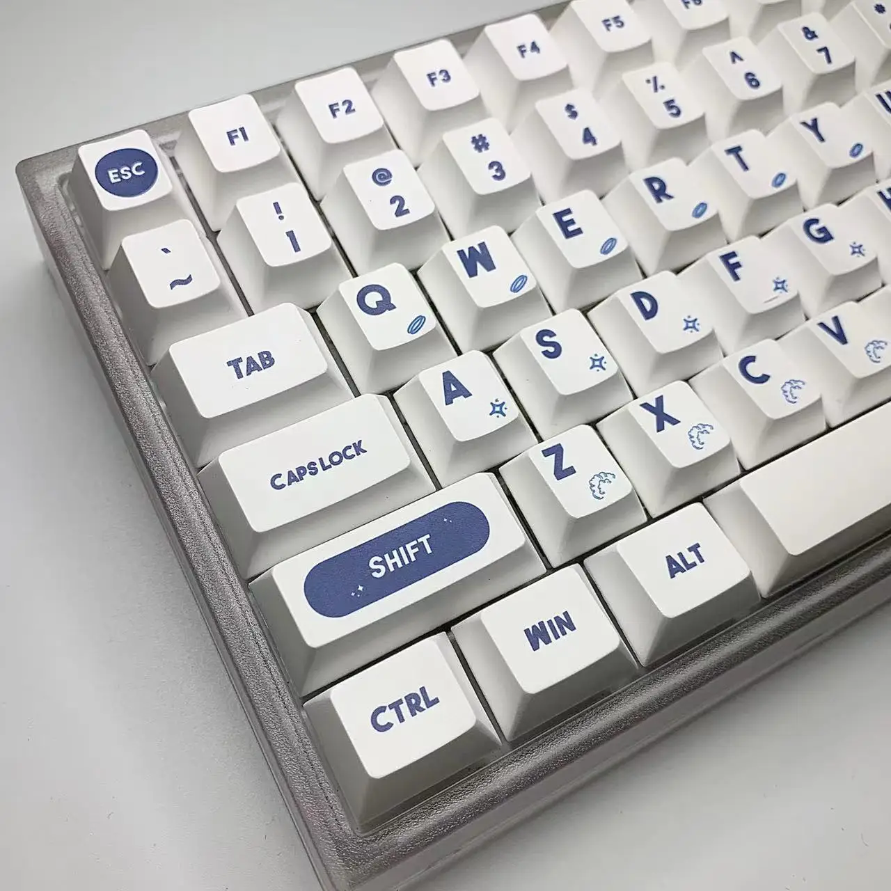 Teclas PBT con temática aeroespacial, teclas personalizadas con personalidad, perfil de cereza, para teclado mecánico, 126 teclas, minimalismo