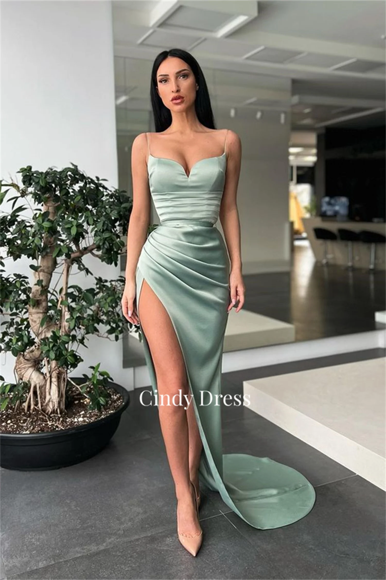 

Cindy Cocktail Green Prom Sexy Party Evening Dress Mermaid Bridesmaid Gala Dresses Woman 2024 Long Female Guest Wedding Women