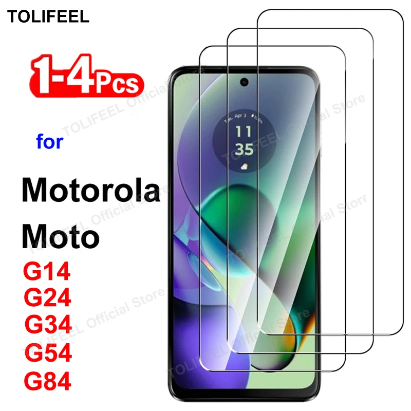 Закаленное стекло для Motorola Moto G14 G24 G34 G54 G64 G84, защитная пленка для экрана HD Crystal 9H, защитное прозрачное стекло для телефона