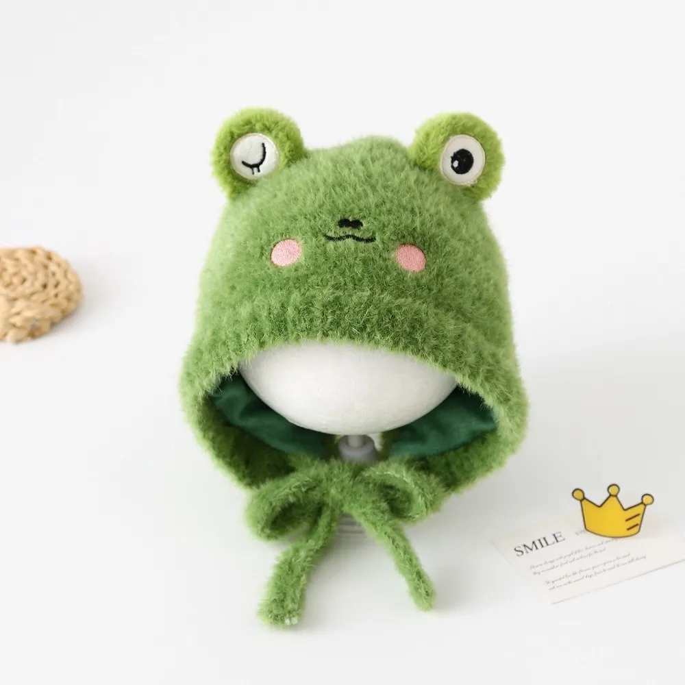 

Cute Children Knitted Hat Thickened Cartoon Animal Winter Baby Hats Windproof Keep Warm Ear Protection Cap for Kids