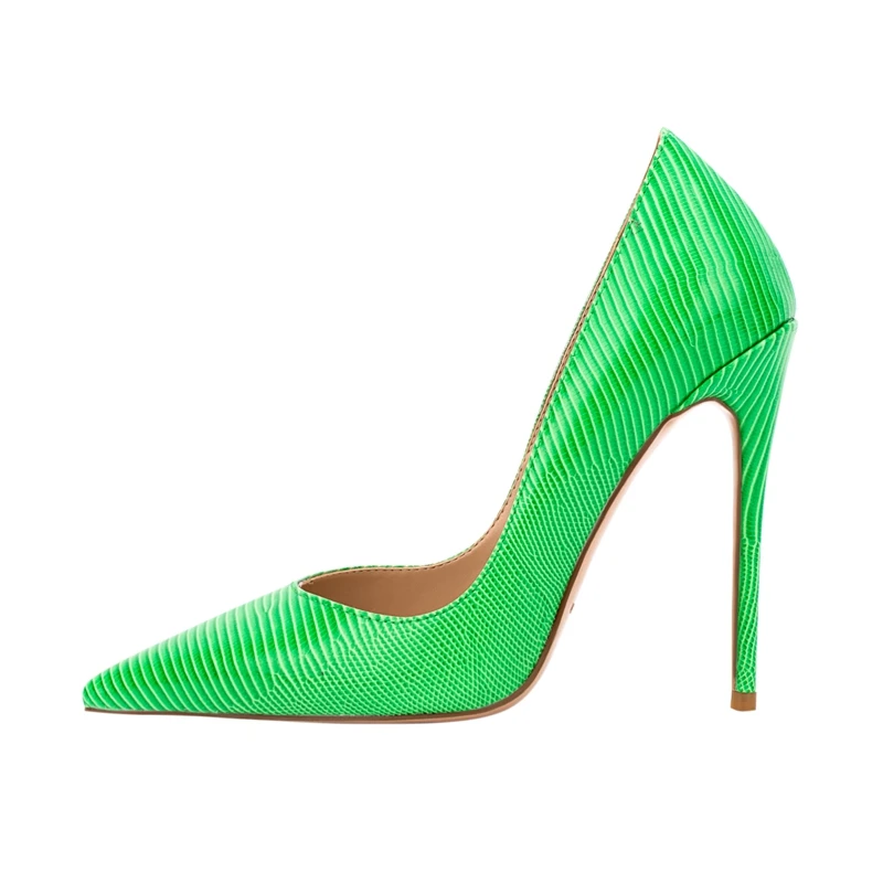 

Arden Furtado 2024 Autumn Embossed leather high-heeled shoes Pointed toe Shallow Super high heel Office lady Pumps Women's shoes