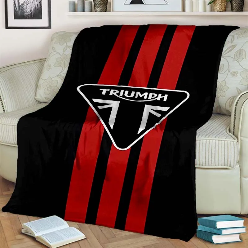 Retro trendy motorcycle logo T-TRIUMPH-H blanket for home warmth, sofa bed decoration, children's gift, portable picnic blanket