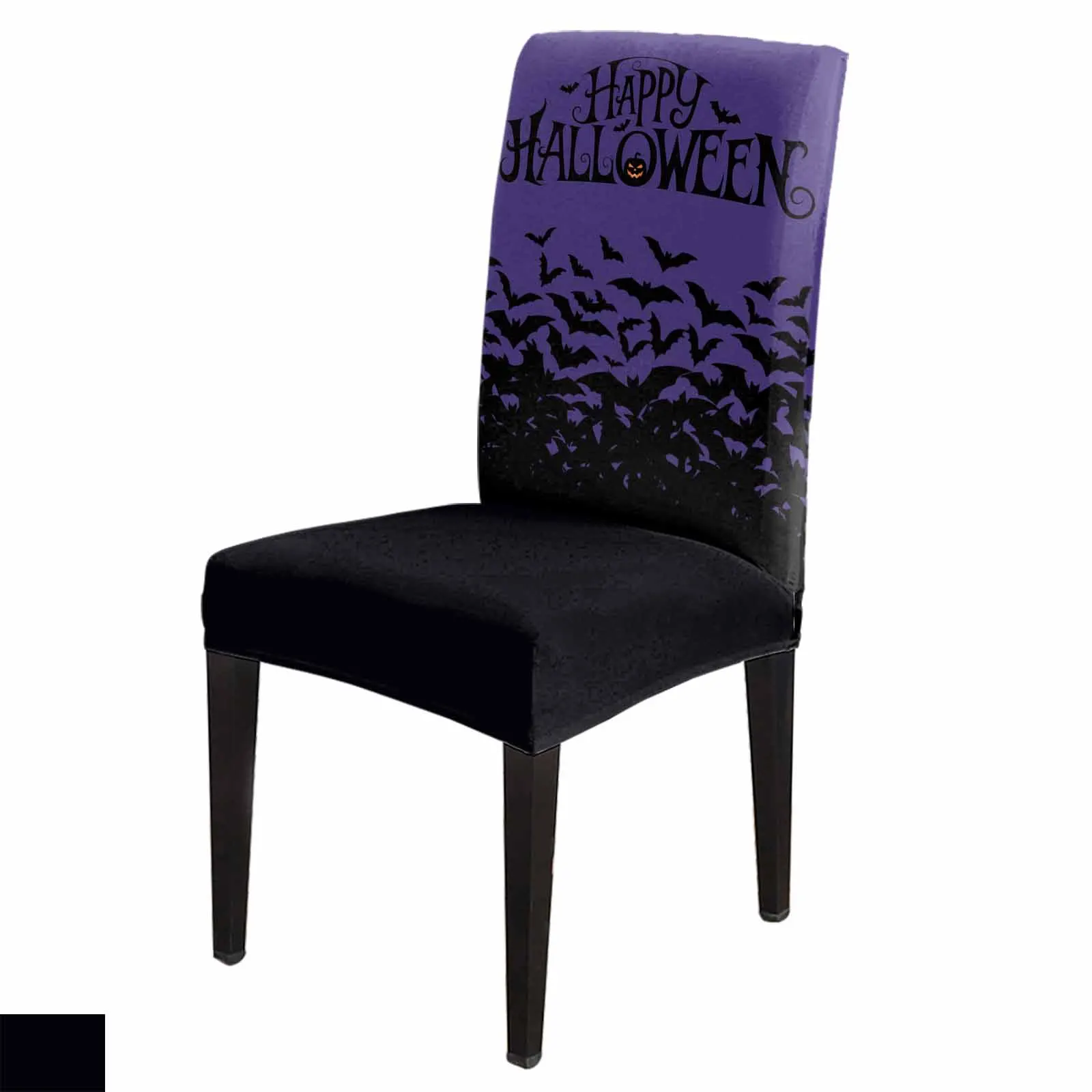 

Classic Purple Halloween Bat Spandex Chair Cover Office Banquet Chair Protector Cover Stretch Chair Cover for Dining Room