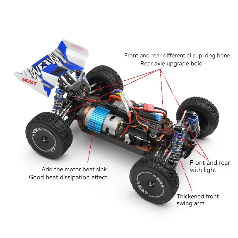 New Wltoys Rc Car 144011 4wd Led Toys 144001 Upgraded Style For Boys Remote Control Drift Off Road Game Racing Model Kids Gift