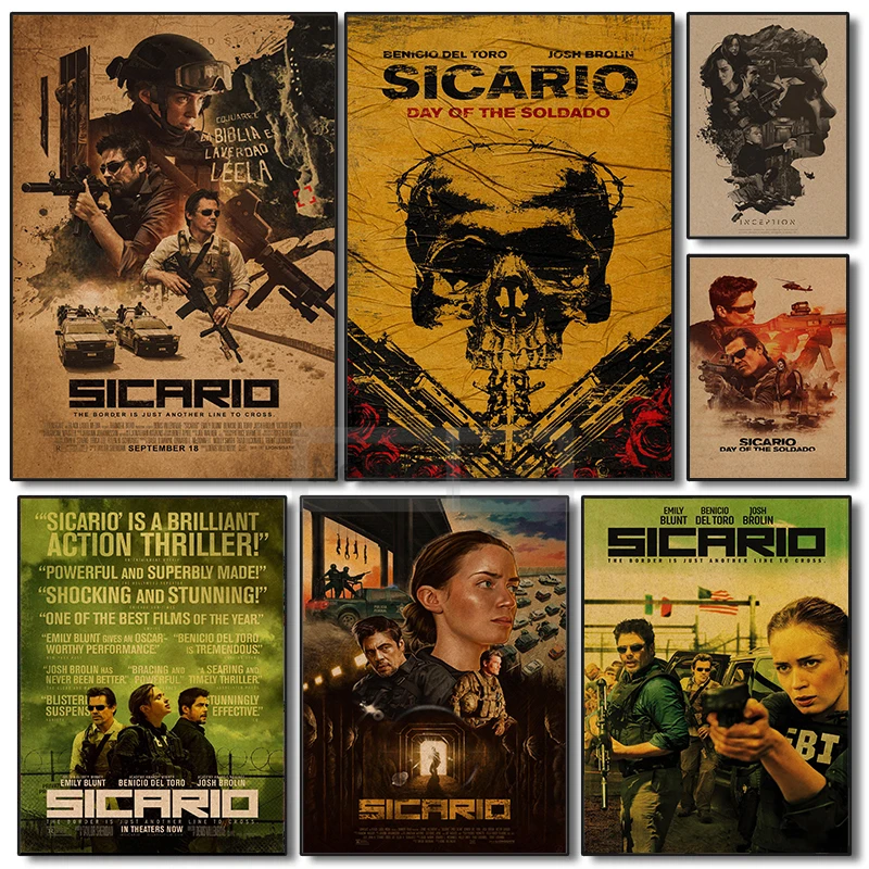 أمريكا الجريمة أفلام سيكاريو الرجعية الملصقات سيكاريو فيلم يطبع حائط لوح رسم الفن صور غرفة السينما المنزلية الديكور