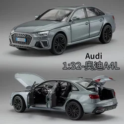 1:32 2024 AUDI A4 Alloy Car Model Diecast Metal Toy Vehicles Car Model Simulation Sound and Light Collection Childrens Toys Gift