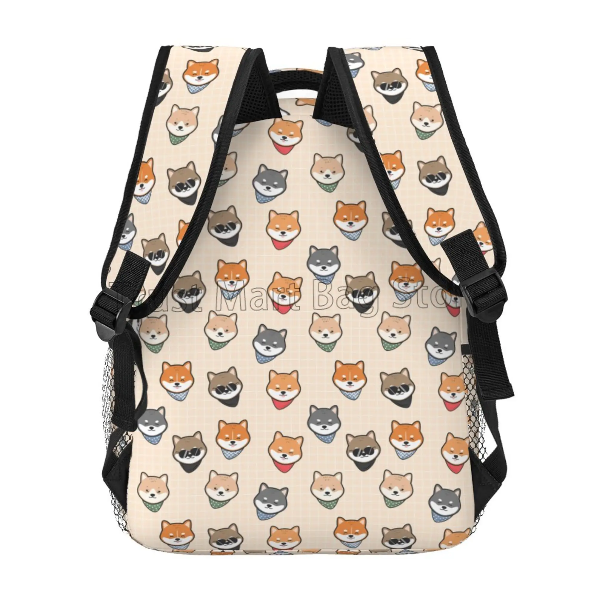 Cute Cartoon Shiba Inu Dog Pattern Travel Backpack for Adults Boys Girls Casual Lightweight Shoulder Bags School Student Bookbag